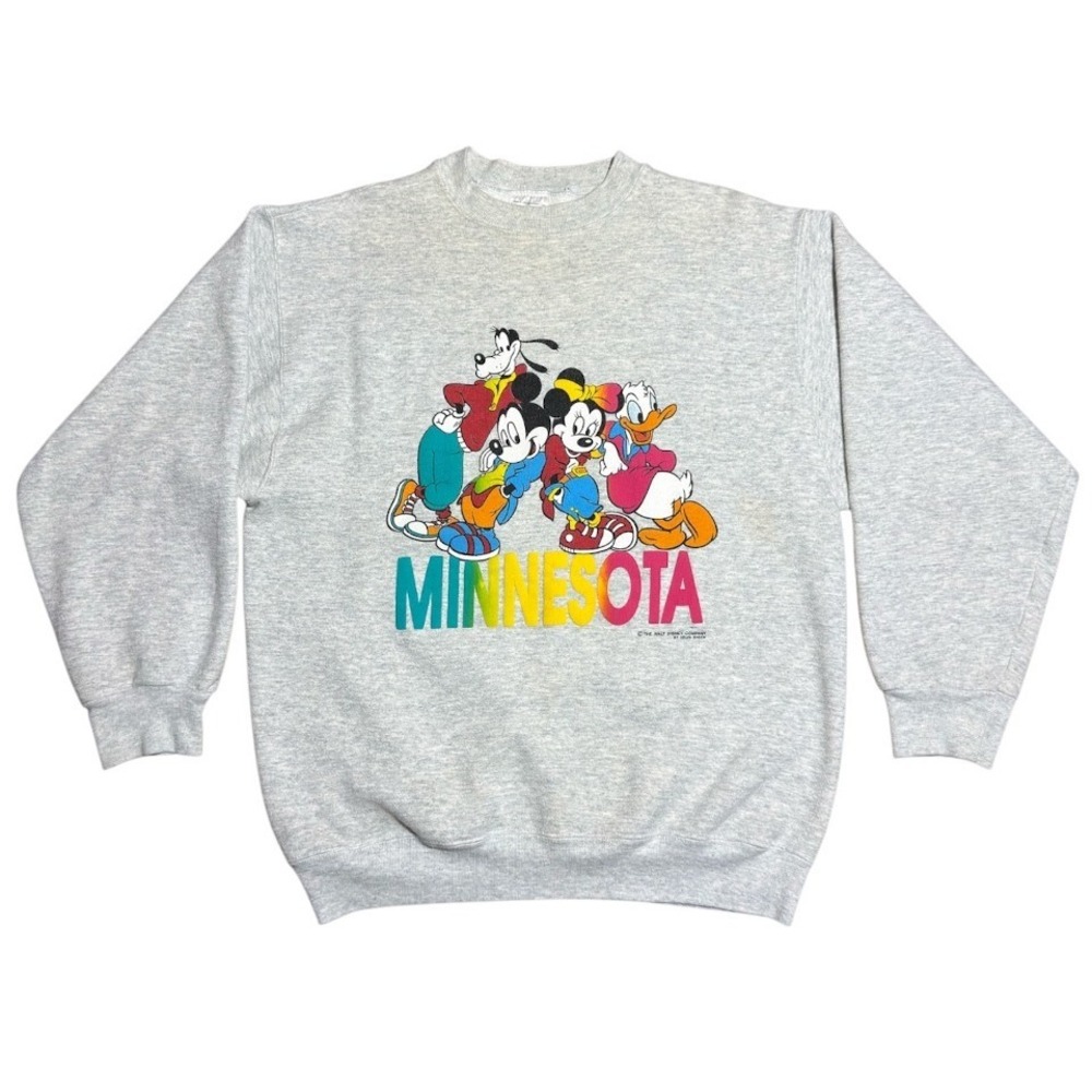 Vintage 90s Disney Minnesota USA Mickey Mouse Minnie Donald Duck Goofy Sweater
